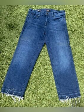 NYDJ Women's Cropped Straight-Leg Jeans in Blue Denim
